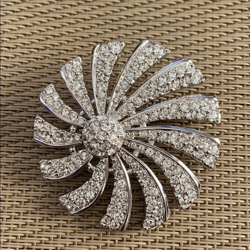 Swarovski Crystal Pinwheel Brooch